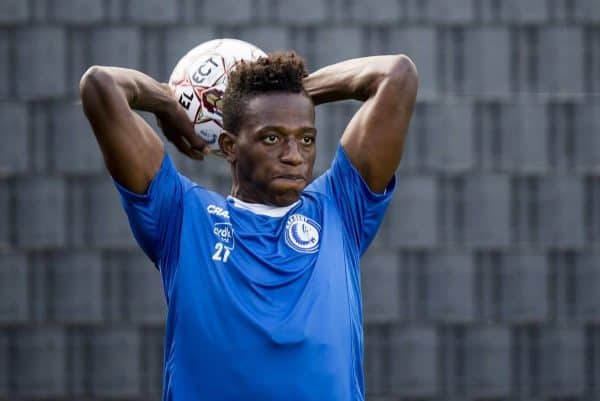 KAA Gents new player Anderson Arroyo Cordoba pictured in action during a training session of the Belgian soccer team KAA Gent, during the 2018-2019 season Jupiler Pro League, Friday 07 September 2018, in Ghent.  BELGA PHOTO JASPER JACOBS