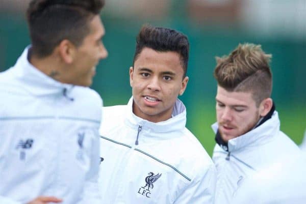 LIVERPOOL, ENGLAND - Wednesday December 9th, 2015: Liverpool's Allan Rodrigues de Sousa during a training session at Melwood Training Ground ahead of the UEFA Europa League Group B group stage match against FC Sion.  (Image by David Rawcliffe / Propaganda)