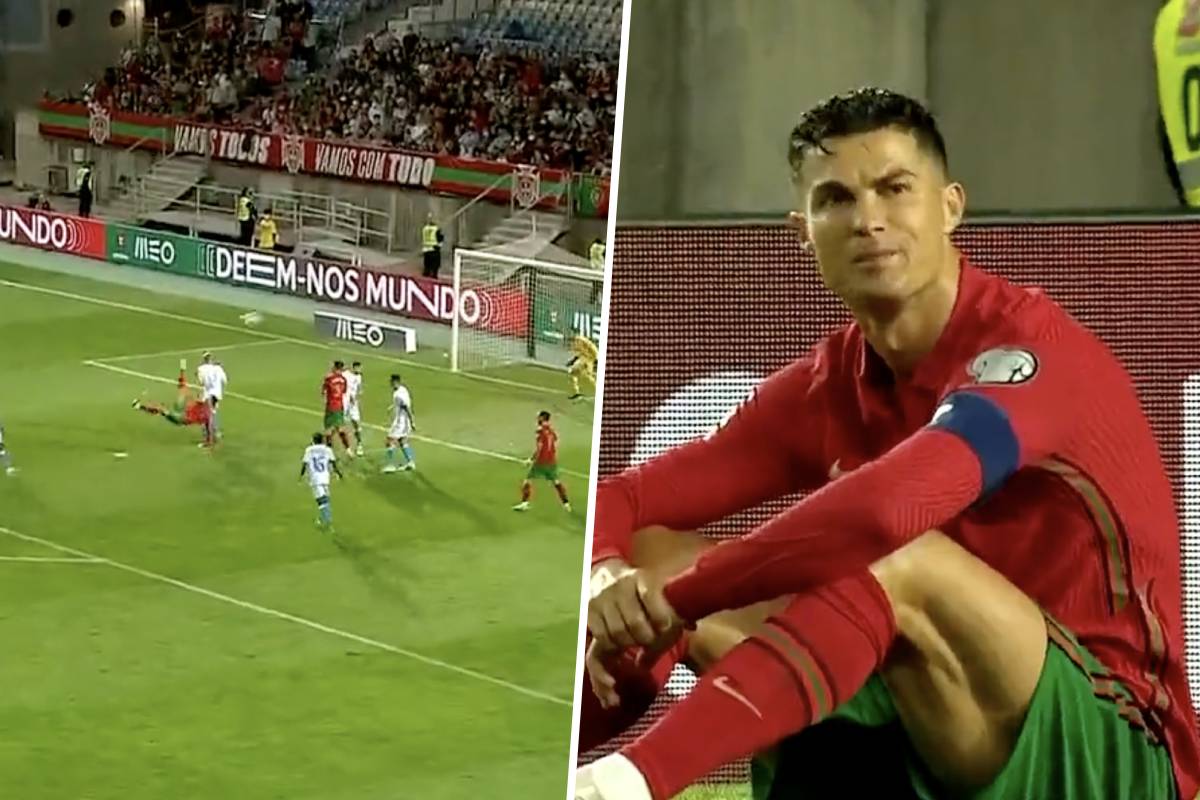 (Video) Cristiano Ronaldo comes close to scoring stunning bicycle-kick for Portugal