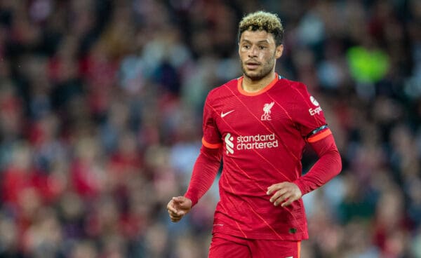 LIVERPOOL, ENGLAND - Monday 9 August 2021: Liverpool's Alex Oxlade-Chamberlain during a pre-season friendly match between Liverpool FC and Club Atlético Osasuna on Anfield.  (Image by David Rawcliffe / Propaganda)