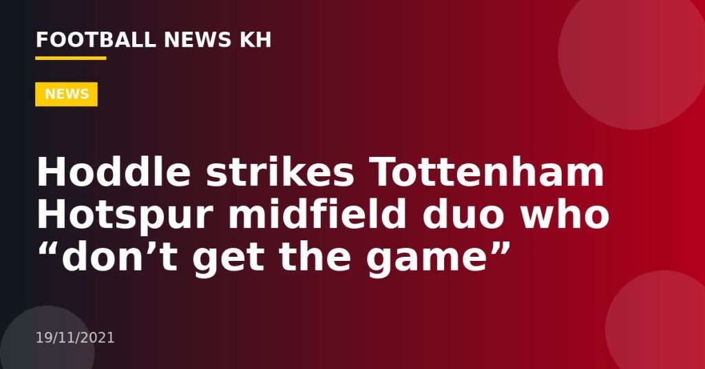 Hoddle strikes Tottenham Hotspur midfield duo who “don’t get the game”
